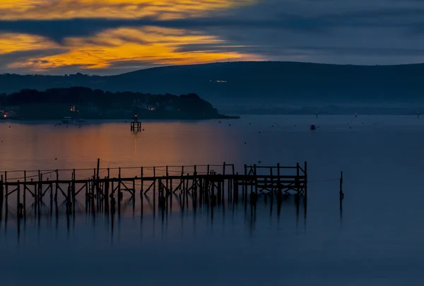 Sunset kustnära scen av Poole Harbour — Stockfoto