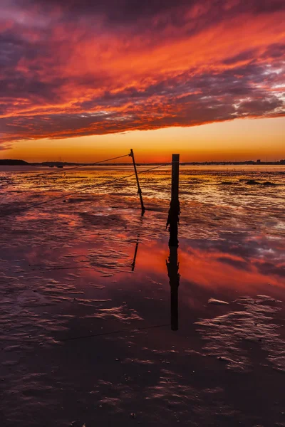 Puesta de sol escena costera de Poole Harbour — Foto de Stock