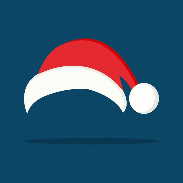Natale Cappello Babbo Natale Isolato Sfondo Vettore Cappello Rosso Capodanno — Vettoriale Stock