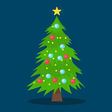 Noel ağacı. Arka planda izole. vektör illüstrasyonu