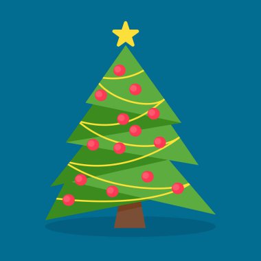 Noel ağacı. Arka planda izole. vektör illüstrasyonu