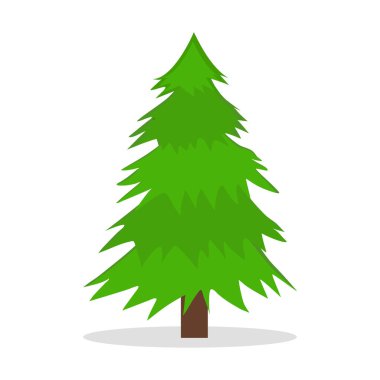 Çam ya da Noel ağacı. Beyaz arka planda izole edilmiş. vektör illüstrasyonu