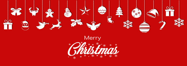 Iconos Símbolo Navidad Colgando Feliz Navidad Feliz Año Nuevo Vector — Vector de stock