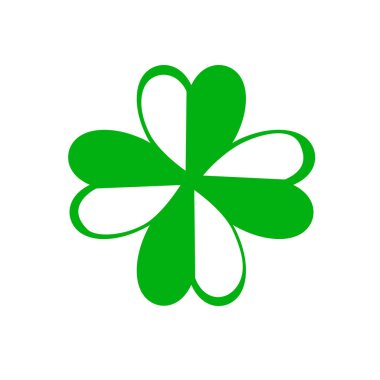 Yaprak yoncası ikonu. Beyaz arkaplanda yeşil simge izole edildi. vektör