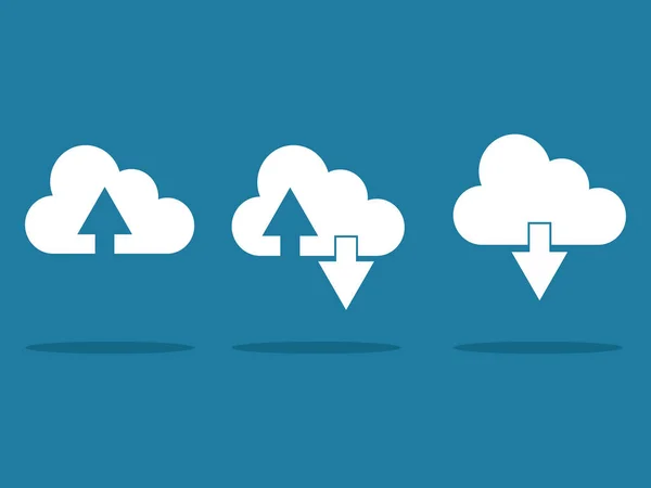 Cloud Storage Upload Download Arrow Icons Vector Illustration Eps — Stock Vector
