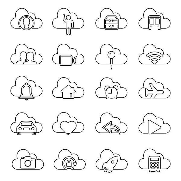 Cloud Service Network Related Icons Database Online Storage Vector Icon — Stock Vector