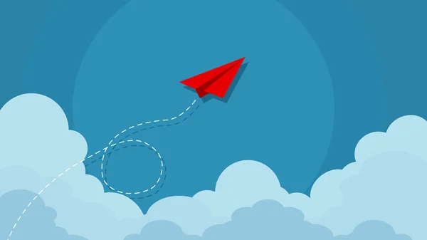 赤い紙飛行機 ビジネスの成功の概念 ベクトル図Eps — ストックベクタ