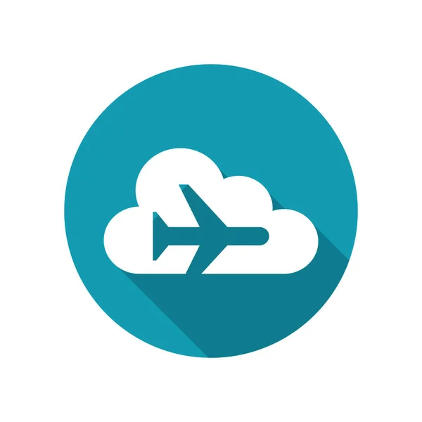 Ikona Letadla Cloudu Izolované Bílém Pozadí Vektorové Eps — Stockový vektor