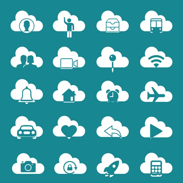 Cloud Service Network Related Icons Database Online Storage Vector Icon — Stock Vector