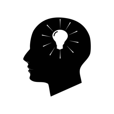 Beyaz arkaplanda yaratıcı baş vektör simgesi