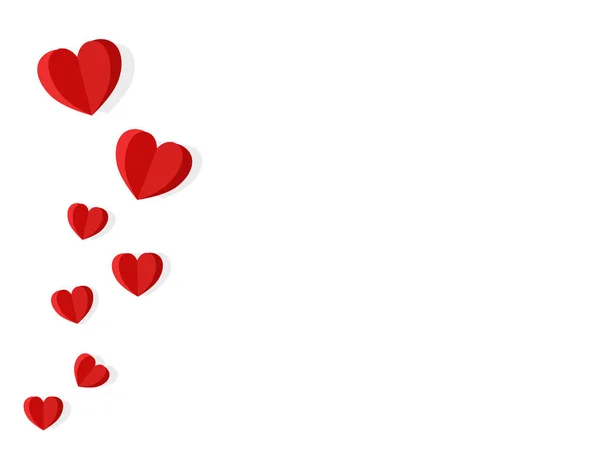 Χαρτοκαρδιά Που Πετά Στο Φόντο Διάνυσμα Σύμβολα Αγάπης — Διανυσματικό Αρχείο