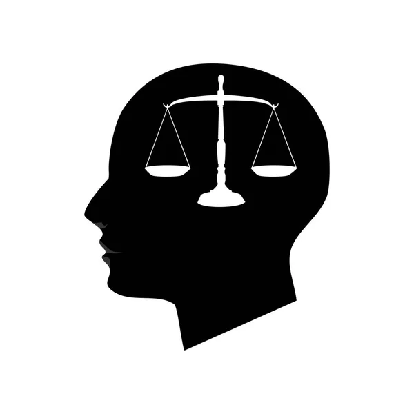 公正なアイデアの頭 白い背景のベクトル図 — ストックベクタ