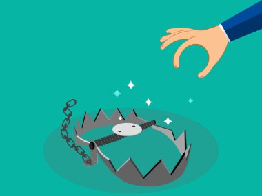 İnsan eli ve tuzakları. Aldatma Kavram Vektörü İllüstrasyonuComment