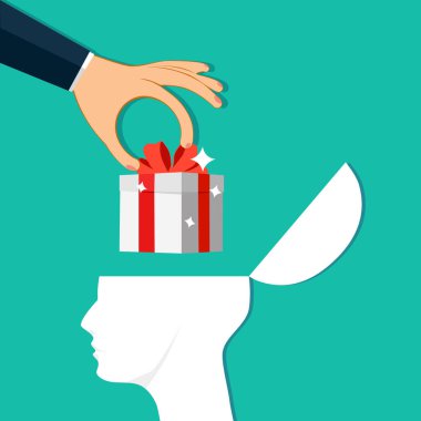 El hediye kutusu veriyor. Tazminat vektörü kavramı