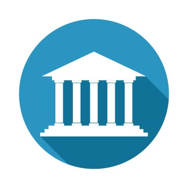 Banka Simgesi. Beyaz arkaplan üzerindeki iş merkezi vektör illüstrasyonu