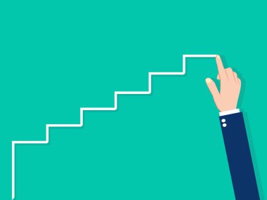 Elle boyanmış merdiven. İş büyüme vektörü