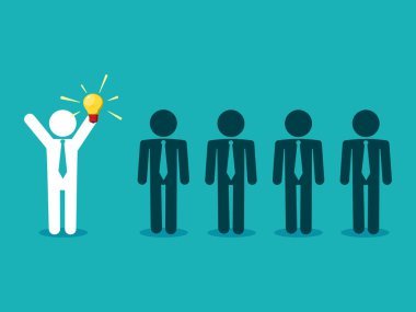 Harika bir fikir. Bir fikir lideri. vektör illüstrasyonu