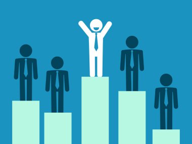 Olağanüstü farklılıklar ve başarı. vektör illüstrasyonu