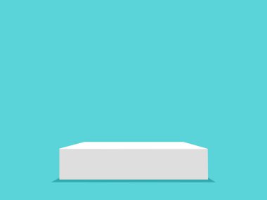 White empty podium. Stage for awards ceremony. Vector illustration.