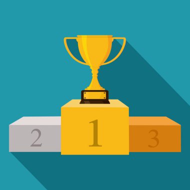The podium with the ranking icon. Vector illustration