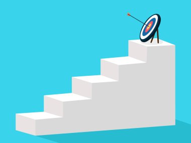 The ladder to the goal. isolated on background vector 