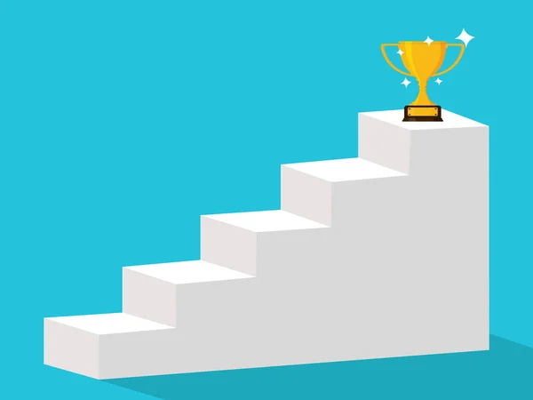 Ladder Trophy Success Vector Illustration — ストックベクタ