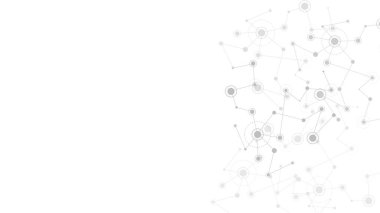 Çizgileri ve noktaları birleştir. Teknoloji için banner şablonu. Vektör illüstrasyonu