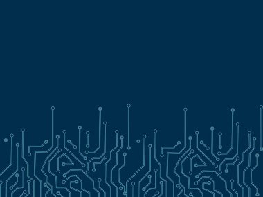 Devre Kurulu Teknoloji vektörü. Devre kartı dokusuna sahip teknolojik arkaplan