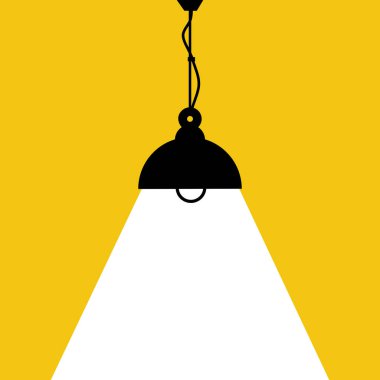 Metin için fotokopi alanı olan lamba aydınlatma reklam afişi. vektör