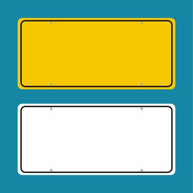 Arka planda yol işaretleri var. Sarı yol işareti. vektör illüstrasyonu