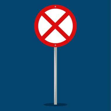 Kırmızı dur işareti simgesi arka planda izole edildi. vektör illüstrasyonu