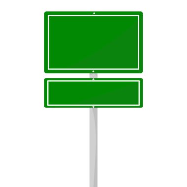 Arka planda yol işareti var. yeşil trafik işareti illüstrasyonu