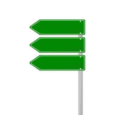 Arka planda yol işareti var. yeşil trafik işareti illüstrasyonu