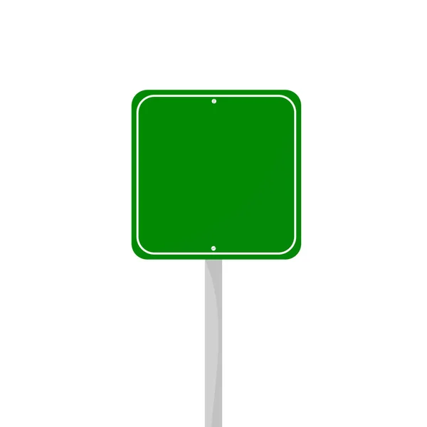 道路標識はバックグラウンドで隔離されています 緑の交通標識イラスト — ストックベクタ