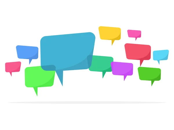 Multiple Colored Blank Speech Bubbles Vector Illustration — Stock Vector