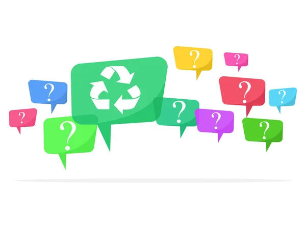 Question Mark Speech Bubble Solution Mark Recycling — Stock Vector