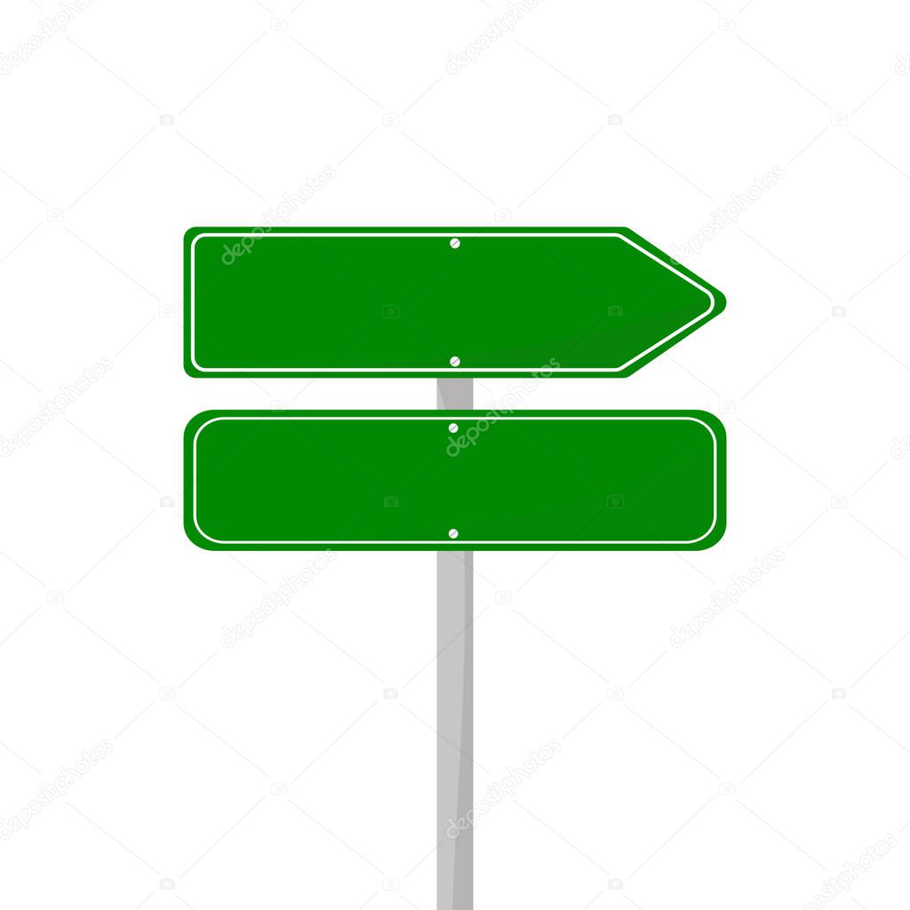 road sign isolated on a background. green traffic sign illustration