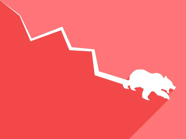 Mercado Ursos Gráfico Financeiro Mercado Ações Representa Uma Queda Mercado — Vetor de Stock
