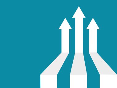 İş ok grafiği. Başarı kavramı. Büyüme vizyonu. büyüme vektörü