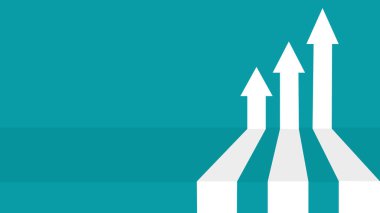 Beyaz ok yukarı bakıyor. Büyüme sembolü. İş ilerlemesi. Vektör çizimi. büyüme kavramı