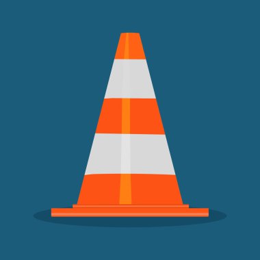 Yol konisi simgesi. Web tasarımı için trafik konisi simgesi. Vektör çizimi. nesne vektörü