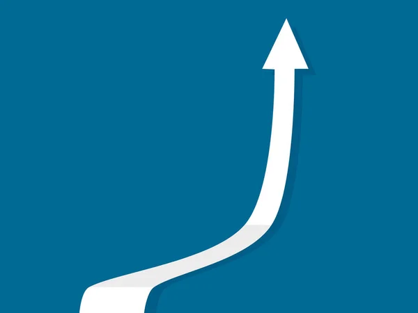 白い矢印を指している 成長のシンボル ビジネスの進展 ベクトルイラスト 成長の概念 — ストックベクタ