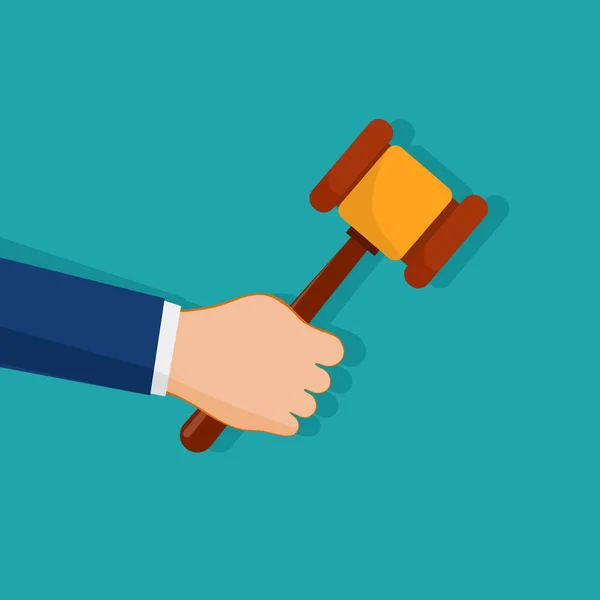 Businessman Holding Hammer Make Judgments Auction Concept Business Concept Vector — Διανυσματικό Αρχείο