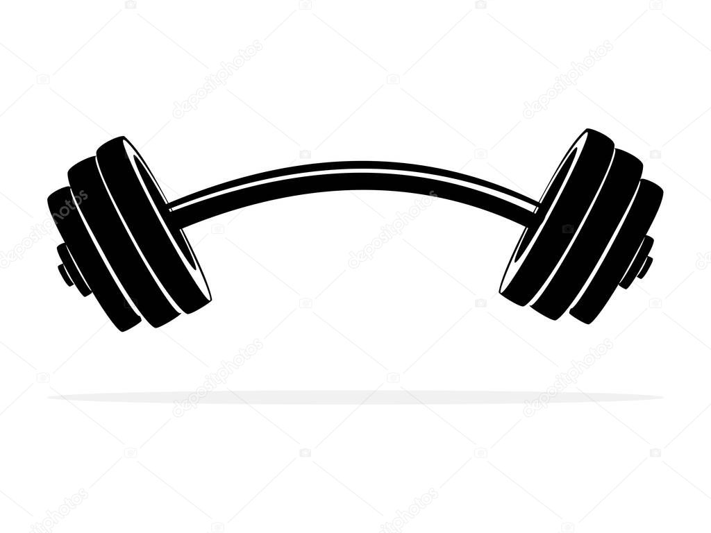 Dumbbell Gym or Barbell icon isolated on white background. Gym logo. fitness center vector 