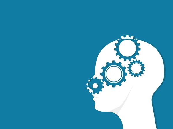 Ανθρώπινο Κεφάλι Και Μηχανισμός Εργαλείων Έννοια Συστηματικού Συντονισμού Του Εγκεφάλου — Διανυσματικό Αρχείο