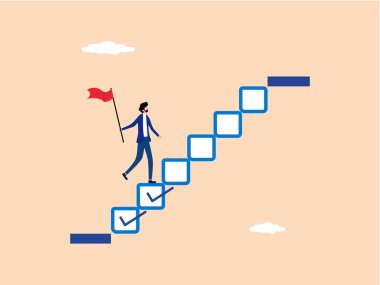 İş adamı başlangıç noktasından hedefe doğru ilerliyor