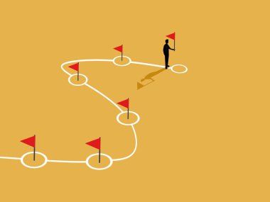 İş adamları proje başarısı için bayraklar dikti