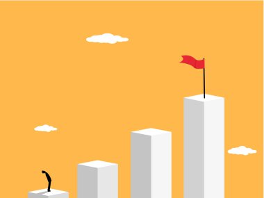 İşadamı bar çizelgesindeki kırmızı bayrağa bakıyor