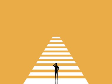 Engelli bir yolda iş adamı.