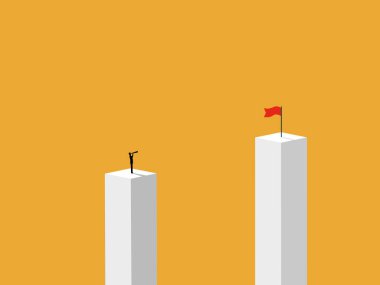 İş adamı uzak bir hedefi bulmak için teleskop kullanıyor.